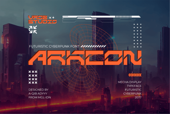 Arkcon: The Futuristic Cyberpunk Display Font for Bold Maker Brands