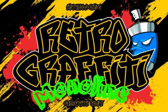 Retro Graffiti Monoline: A Bold Display Font for Editorial Design